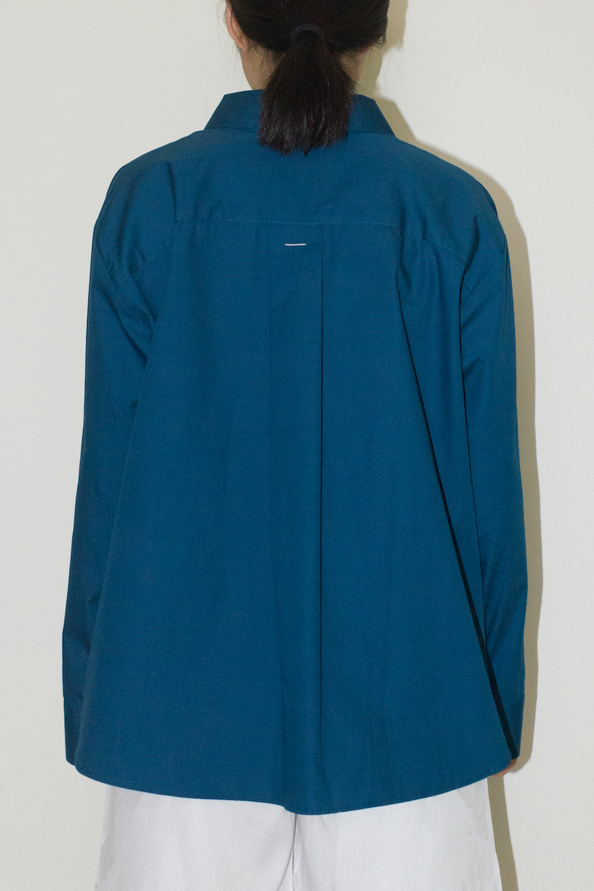 Cotton Long Sleeve Shirt in Blue