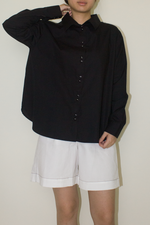 Load image into Gallery viewer, Cotton Long Sleeve Shirt in Black
