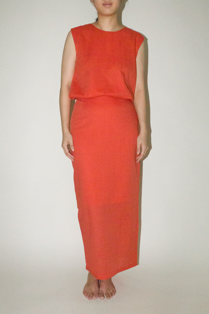 Top + Skirt Set in Orange