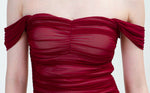 Load image into Gallery viewer, 2-Way Shirring Slit Dress in Red
