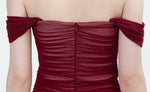 Load image into Gallery viewer, 2-Way Shirring Slit Dress in Red
