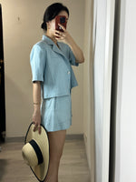 Load image into Gallery viewer, [Ready to Ship] Korean Linen Short Jacket // Shorts Set [2 Colours]
