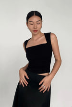 Load image into Gallery viewer, Square Neck Stretch Top in Black
