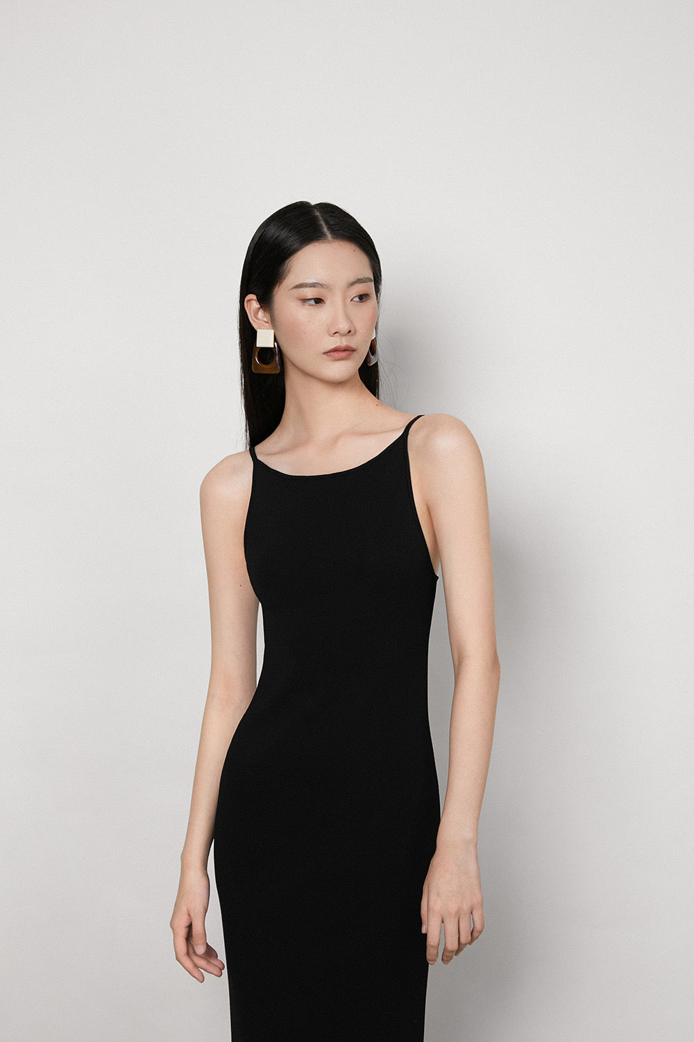 High Tank Cut Midi Shift Dress [2 Colours]