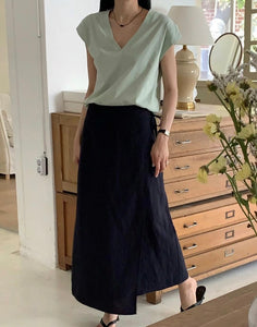 Korean Crepe Wrap Skirt [3 Colours]