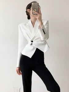 Double Button Jacket in White