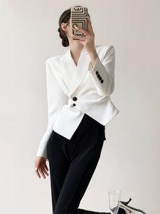 Double Button Jacket in White