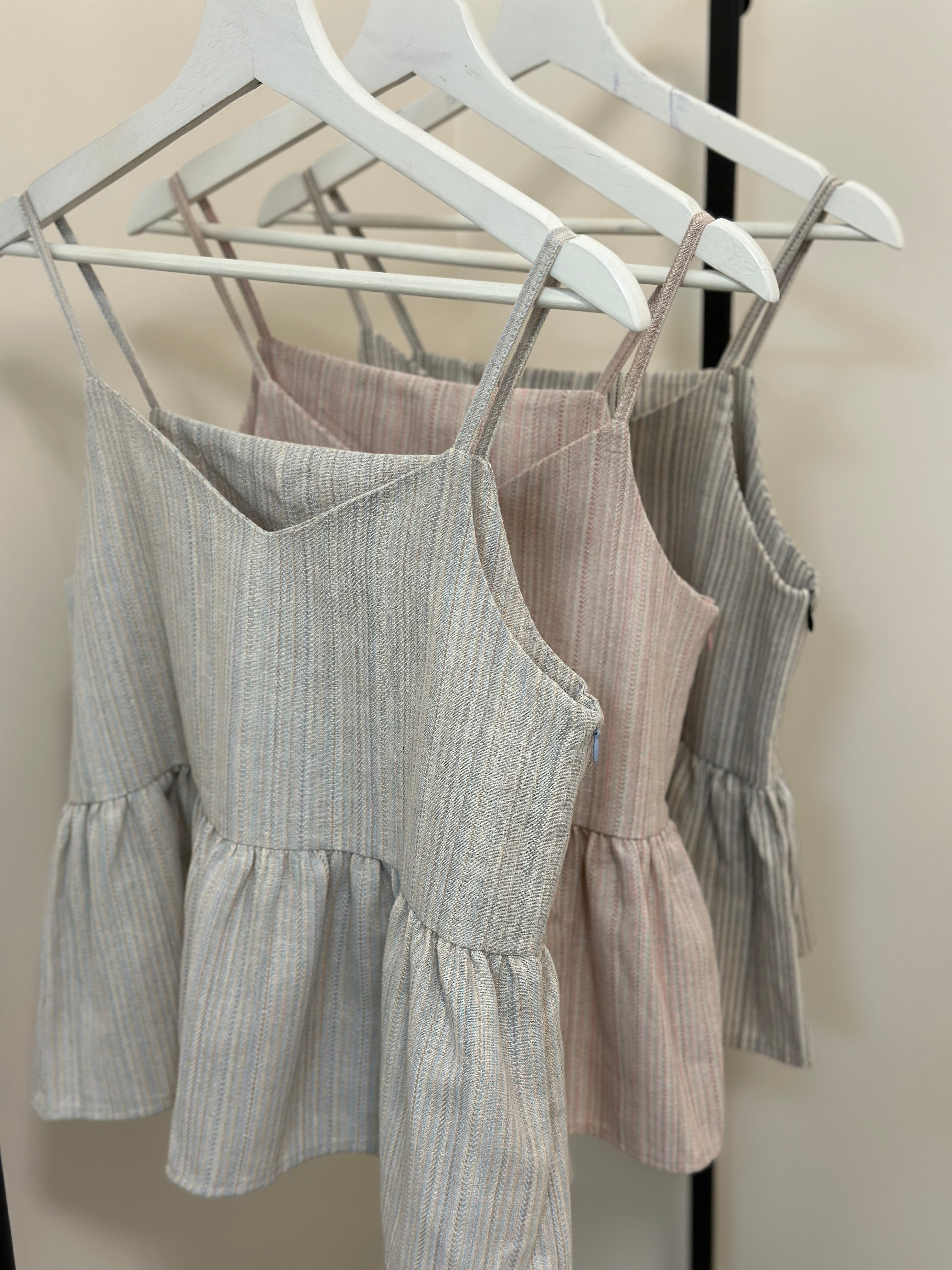 Korean Linen Peplum Camisole [3 Colours]