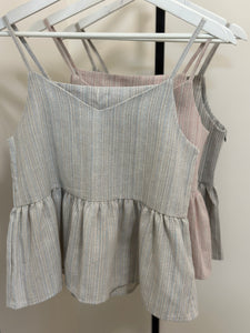 Korean Linen Peplum Camisole [3 Colours]