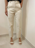 Load image into Gallery viewer, Korean Twill Tapered Jeans in Cream
