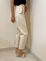 Load image into Gallery viewer, Korean Twill Tapered Jeans in Cream
