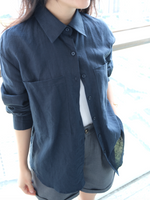 Load image into Gallery viewer, [Ready to Ship] Korean Linen Oversized Pocket Shirt [2 Colours]

