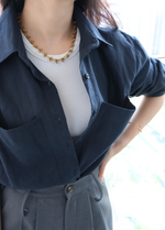 Load image into Gallery viewer, [Ready to Ship] Korean Linen Oversized Pocket Shirt [2 Colours]
