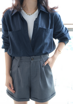 Load image into Gallery viewer, [Ready to Ship] Korean Linen Oversized Pocket Shirt [2 Colours]

