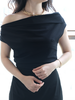 Load image into Gallery viewer, Korean Wide Shoulder Sheath Midi Dress [2 Colours]
