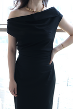Load image into Gallery viewer, Korean Wide Shoulder Sheath Midi Dress [2 Colours]
