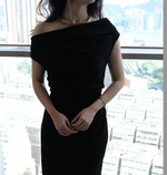 Load image into Gallery viewer, Korean Wide Shoulder Sheath Midi Dress [2 Colours]
