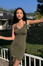 Load image into Gallery viewer, [Ready Stock] Flawless Shirring Bodycon Dress in Olive
