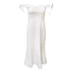Load image into Gallery viewer, Off Shoulder Bow Dress in White
