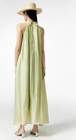 Load image into Gallery viewer, Halter Pocket Maxi Dress in Green

