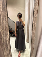 Load image into Gallery viewer, Korean 2-Way Tie Maxi Dress in Grey
