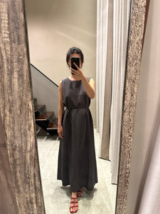 Korean 2-Way Tie Maxi Dress in Grey