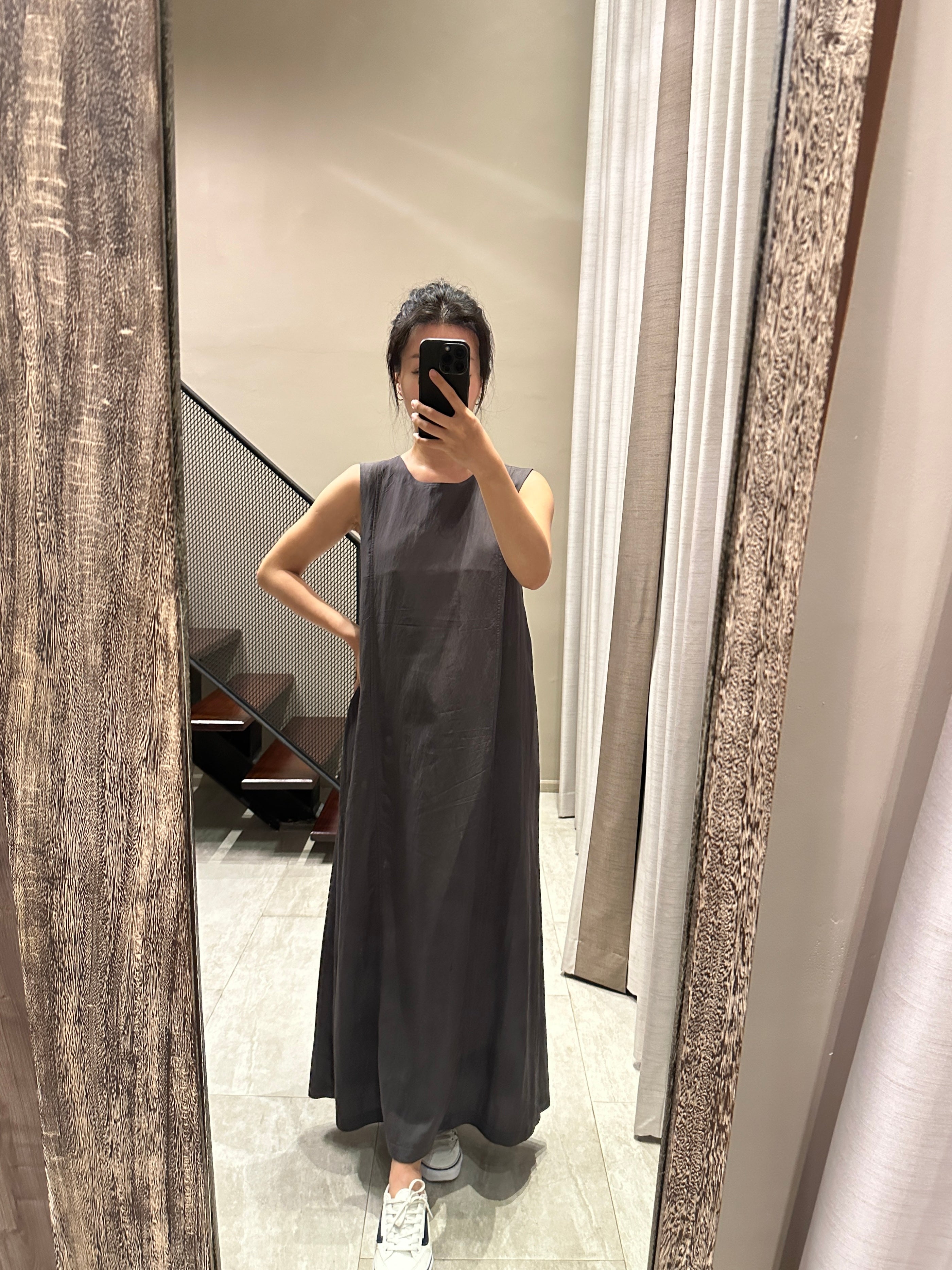 Korean 2-Way Tie Maxi Dress in Grey