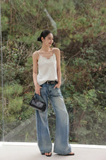 Load image into Gallery viewer, Lace Satin Camisole in White
