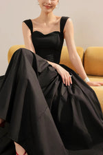 Load image into Gallery viewer, Sweetheart Bustier Flare Maxi Dress in Black
