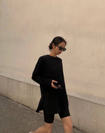 Load image into Gallery viewer, Oversized Slit Long Tee [2 Colours]
