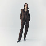 Load image into Gallery viewer, Jett Suede Tailored Pants in Brown
