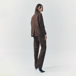 Load image into Gallery viewer, Jett Suede Tailored Pants in Brown
