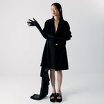 Load image into Gallery viewer, Jones Silk Blend Drappery Skirt in Black
