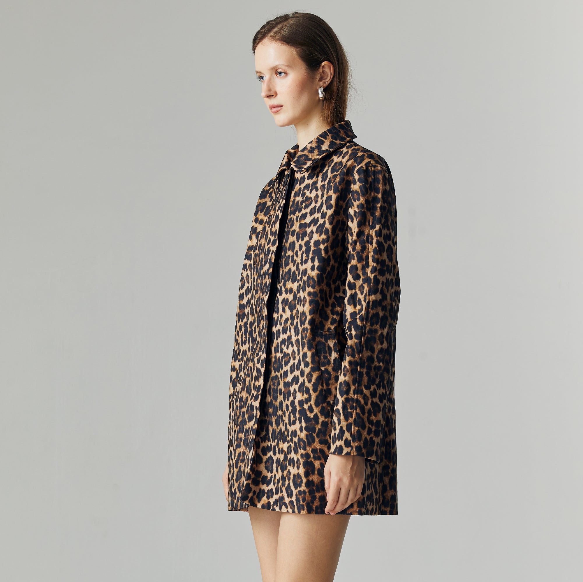 Livia Leopard Outerwear in Brown