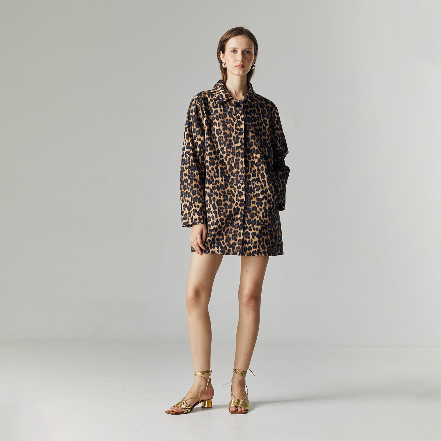 Livia Leopard Outerwear in Brown
