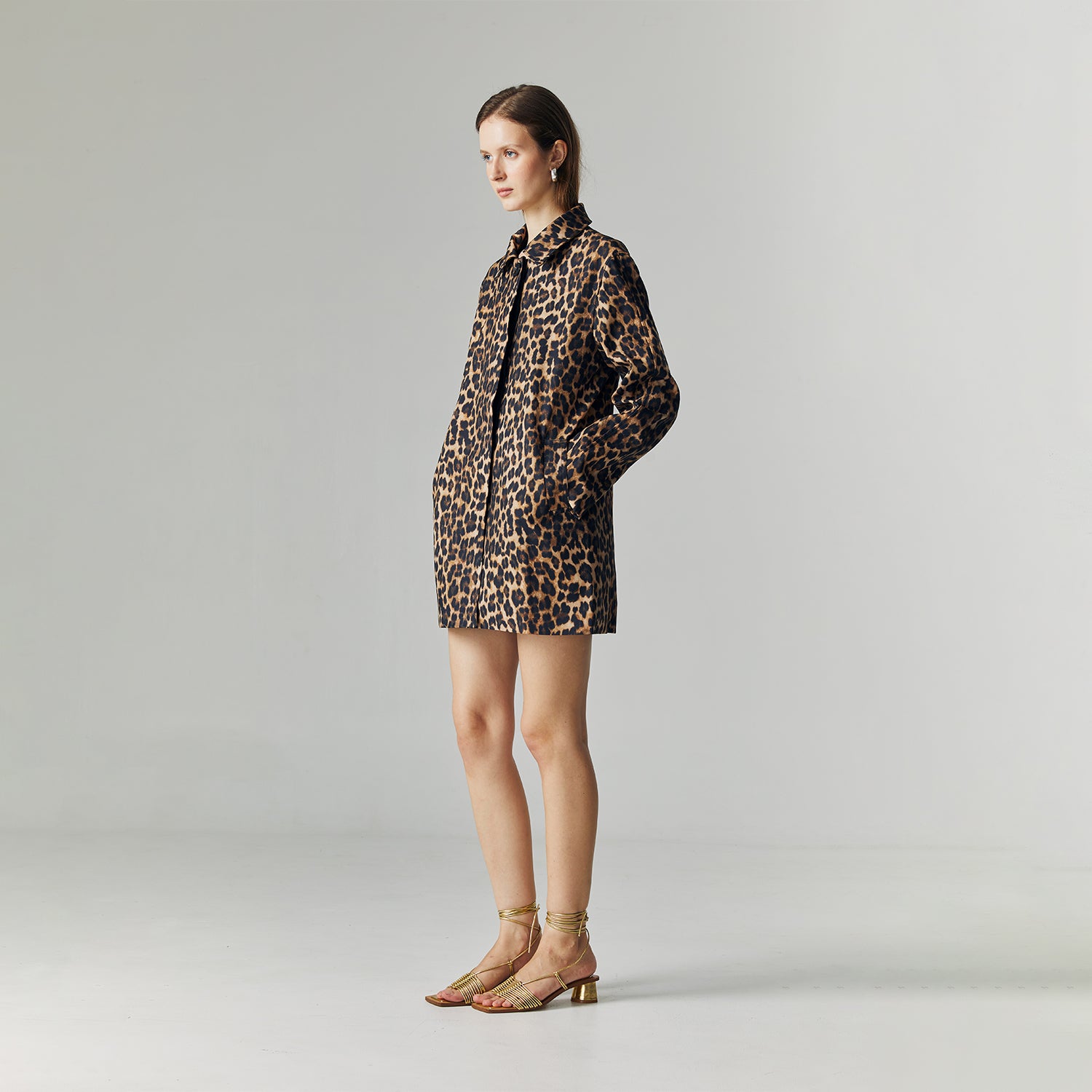 Livia Leopard Outerwear in Brown