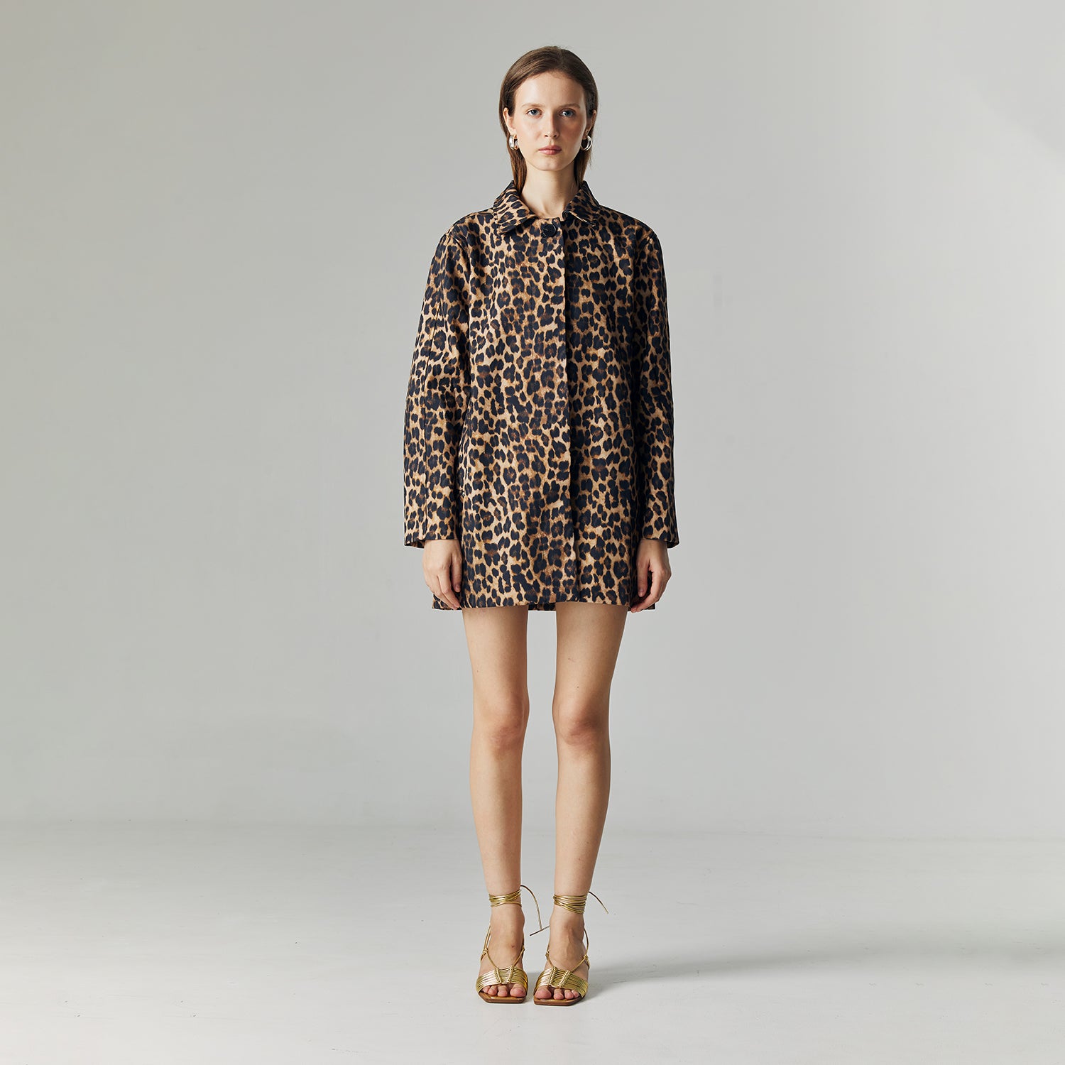 Livia Leopard Outerwear in Brown