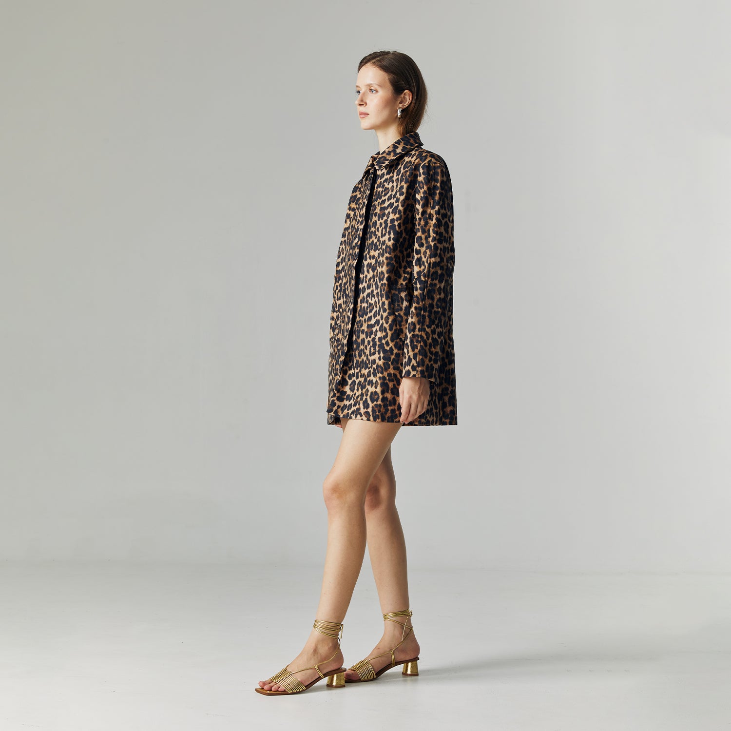 Livia Leopard Outerwear in Brown