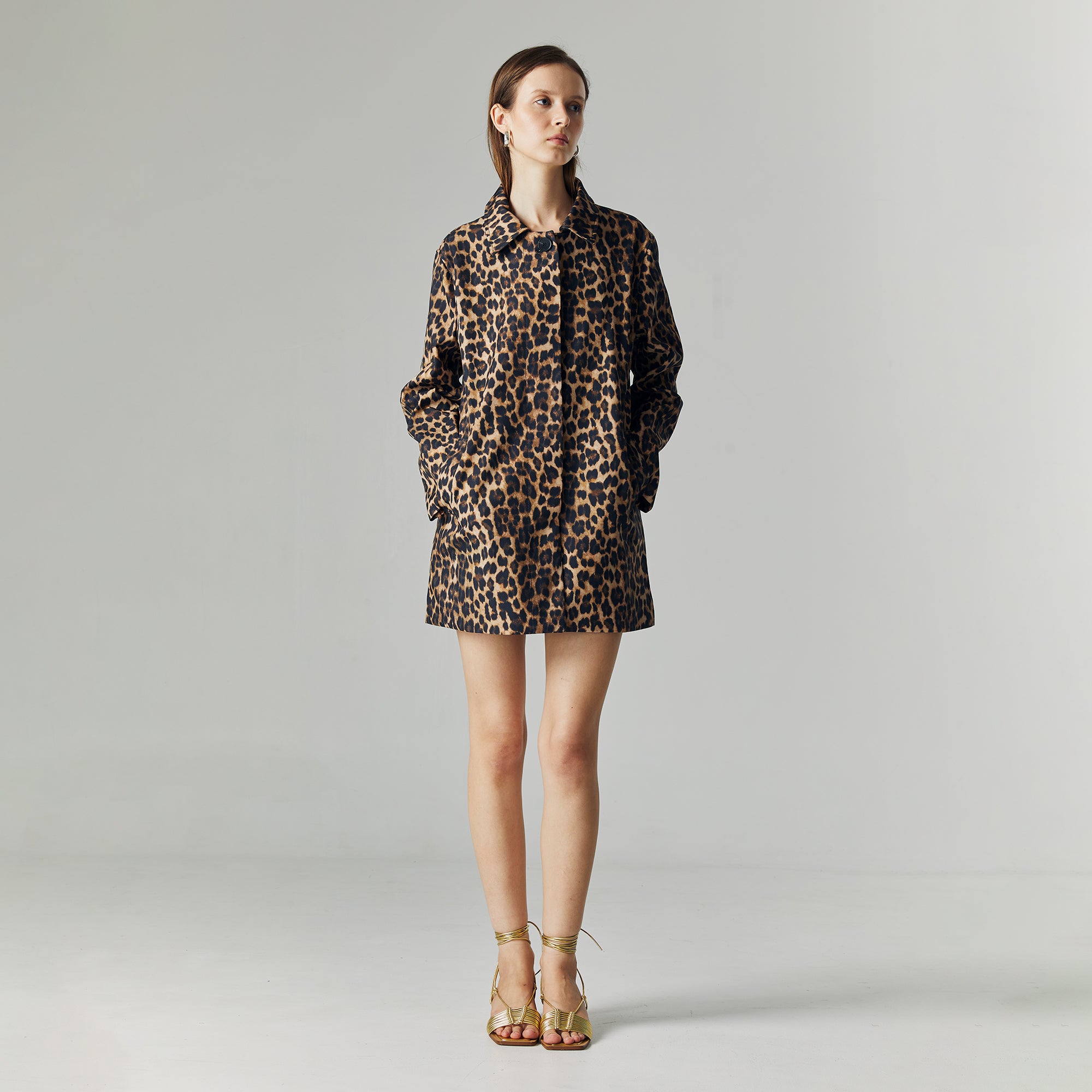 Livia Leopard Outerwear in Brown