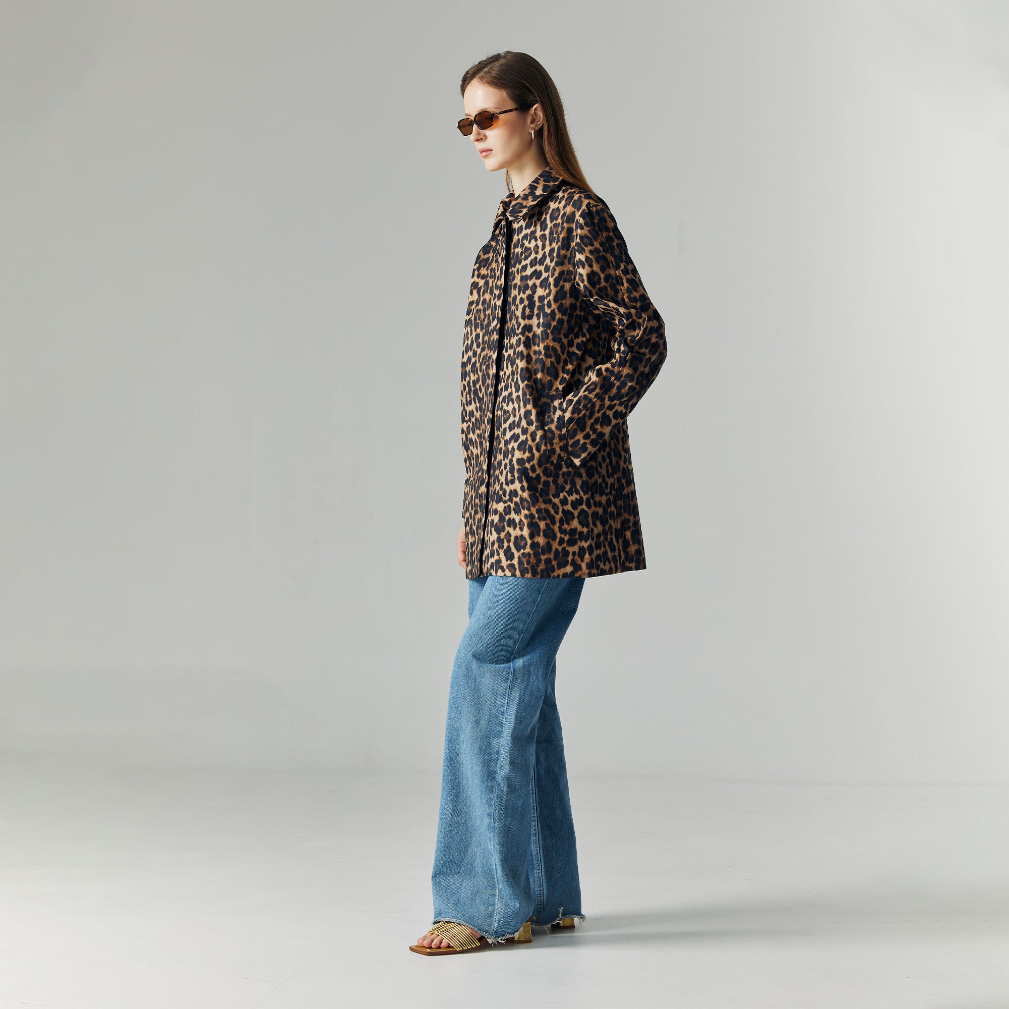 Livia Leopard Outerwear in Brown