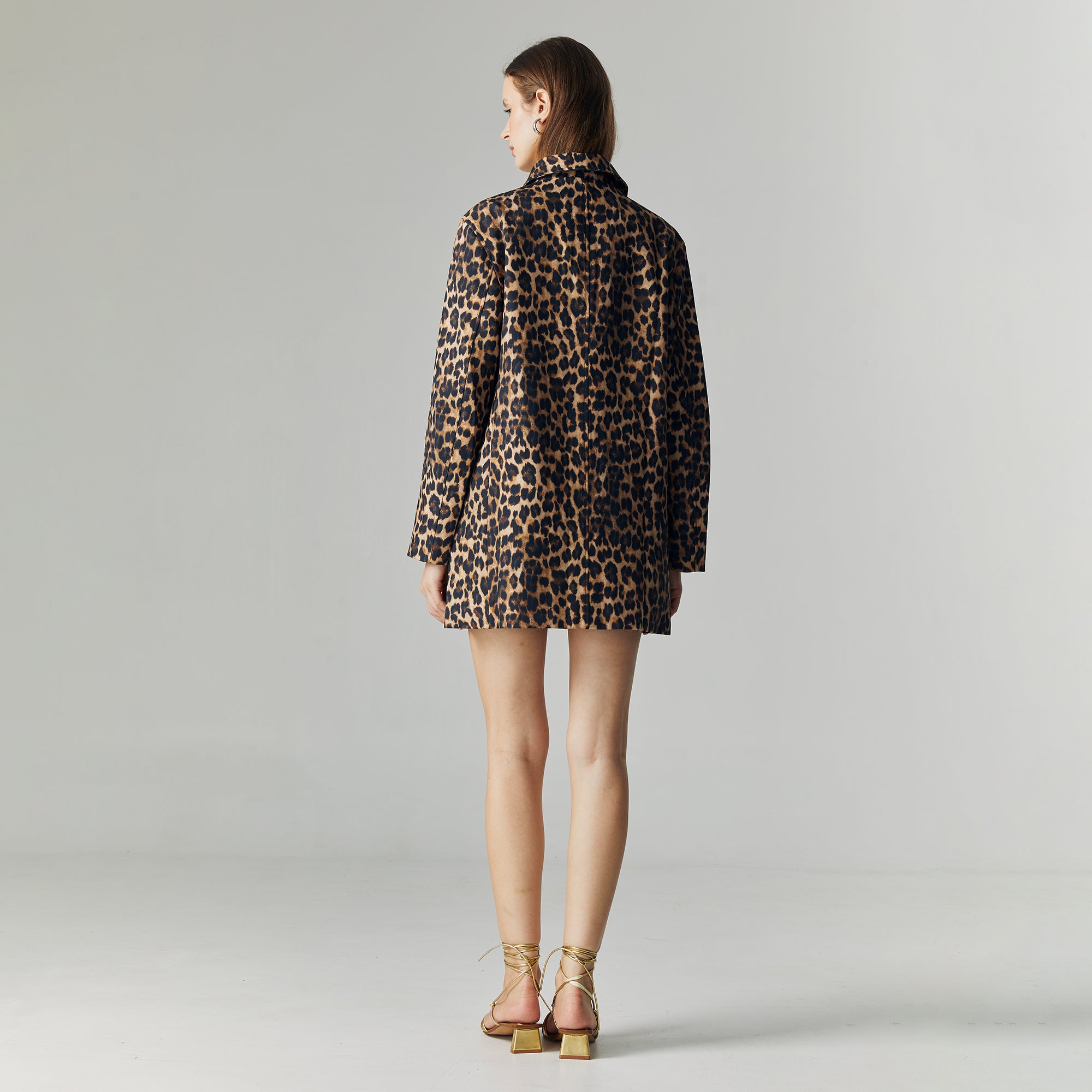 Livia Leopard Outerwear in Brown