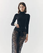 Load image into Gallery viewer, Mila See Thru Lace Skirt in Black
