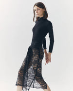 Load image into Gallery viewer, Mila See Thru Lace Skirt in Black

