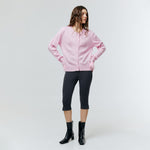 Load image into Gallery viewer, Nemi Feather Trim Knit Cardigan in Pink
