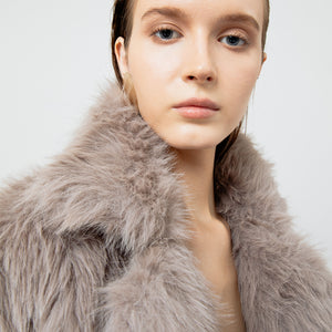 Nicoline Faux Fur Coat in Grey