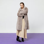 Load image into Gallery viewer, Nicoline Faux Fur Coat in Grey
