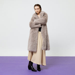 Nicoline Faux Fur Coat in Grey