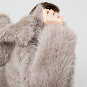 Nicoline Faux Fur Coat in Grey