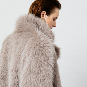 Nicoline Faux Fur Coat in Grey