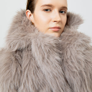 Nicoline Faux Fur Coat in Grey